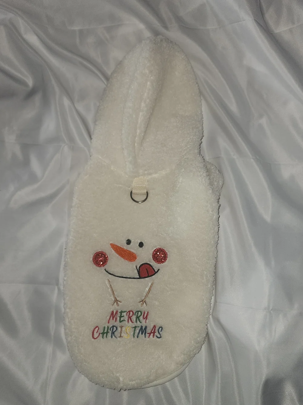 Plush White 'Merry Christmas' Snowman Holiday Pet Hoodie